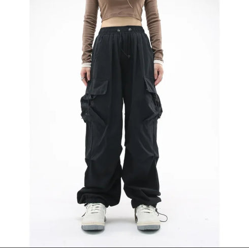 Parachute Cargo Drawstring Low Waist Pants